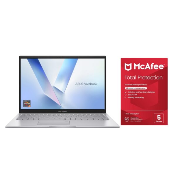 ASUS Vivobook Go 15in R3 8GB 512GB Laptop Bundle - Silver