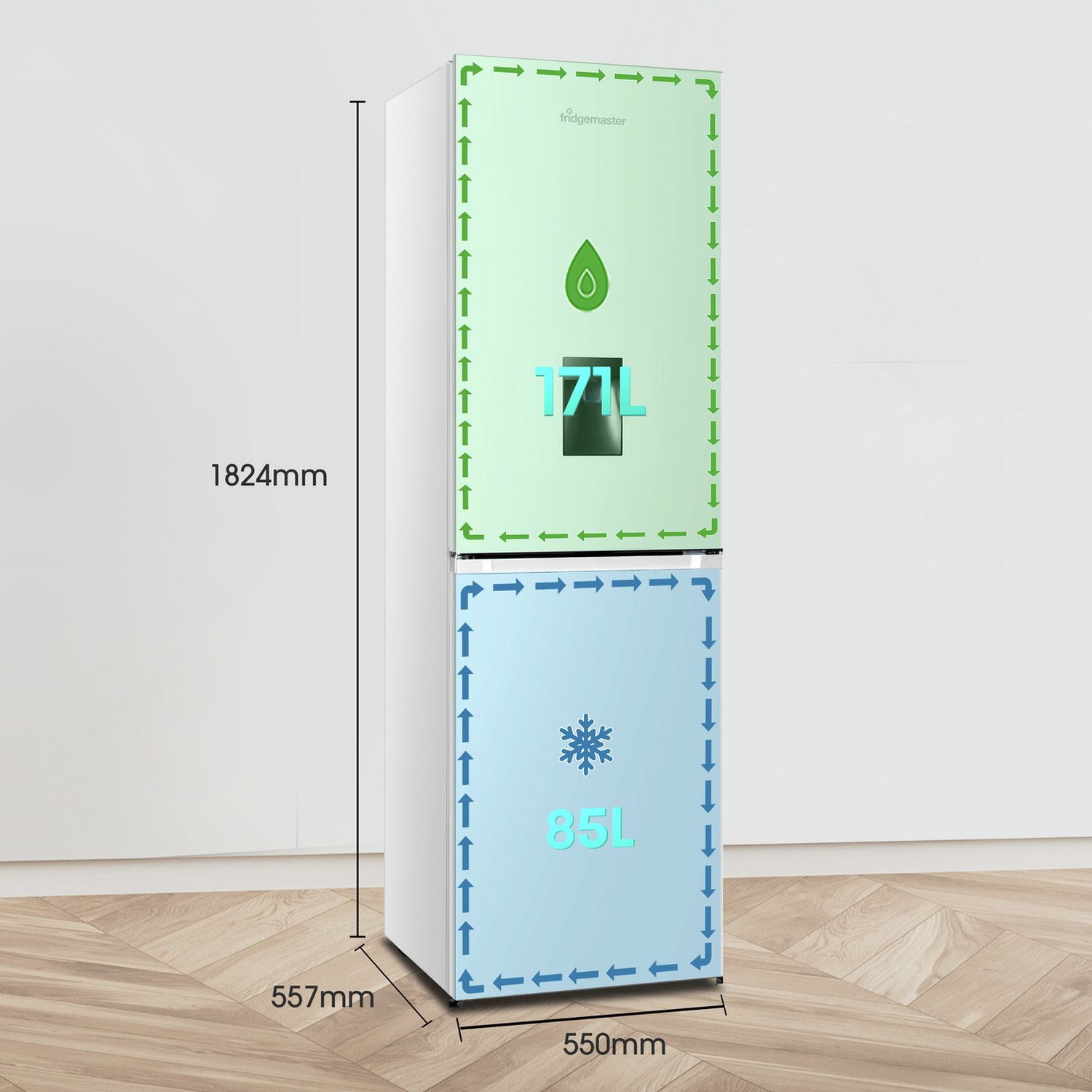 Fridgemaster MC55251DE Freestanding Fridge Freezer - White
