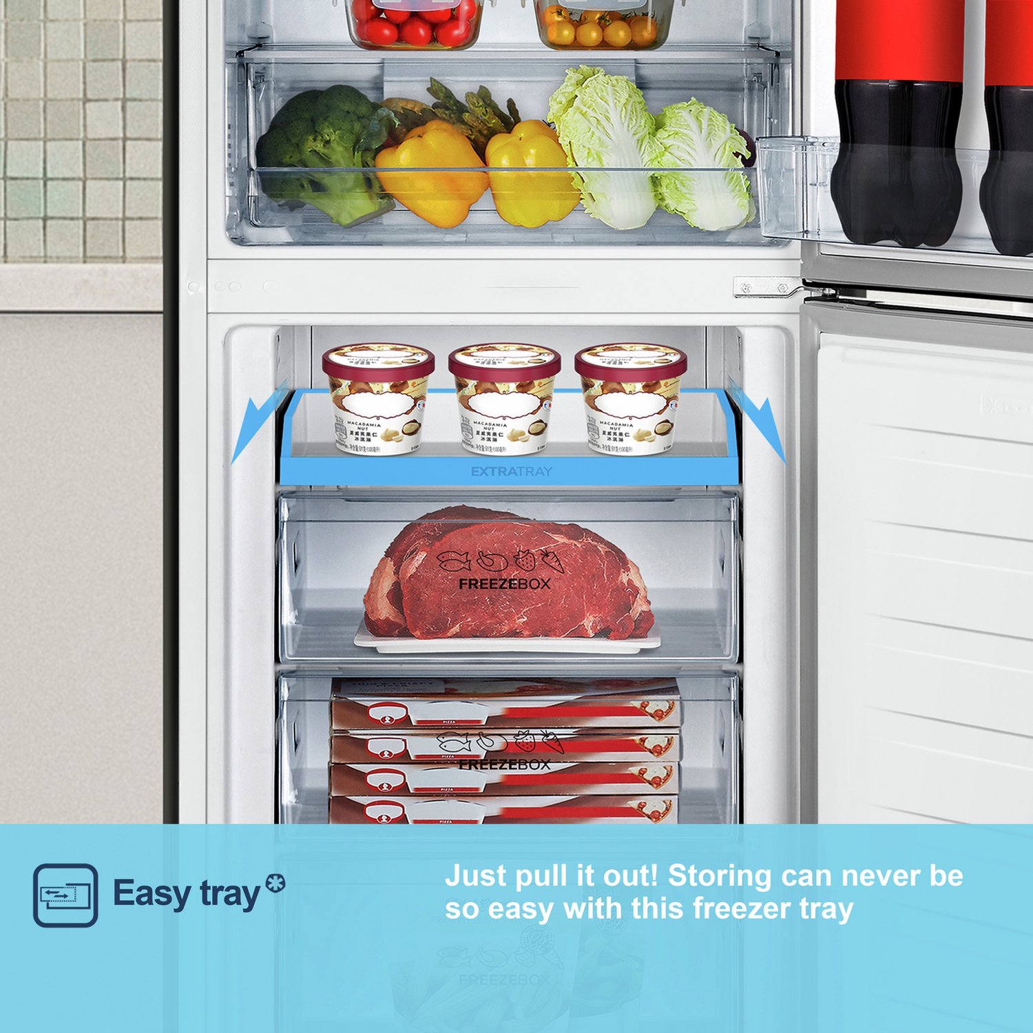 Fridgemaster MC55251DE Freestanding Fridge Freezer - White