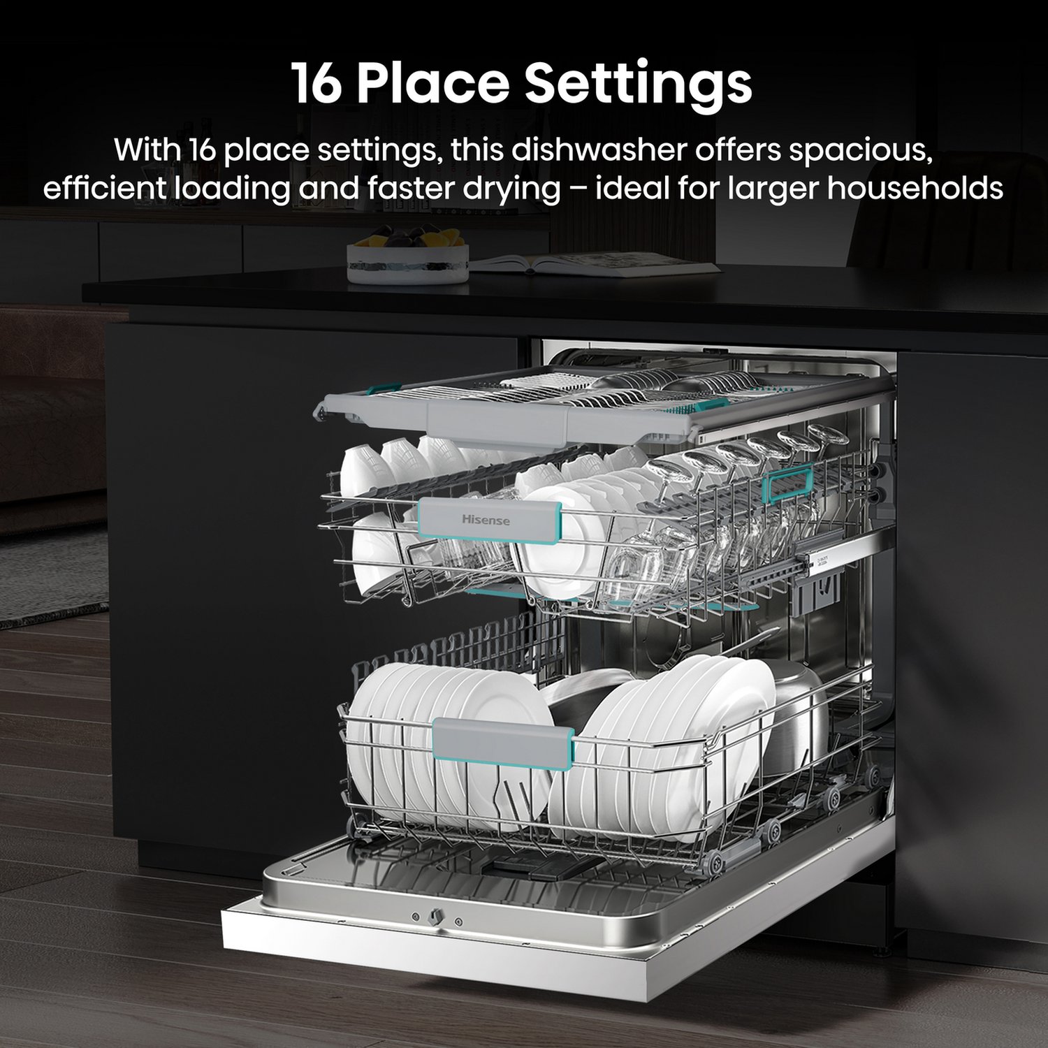 Hisense HS663A90WUK Full Size Dishwasher - White