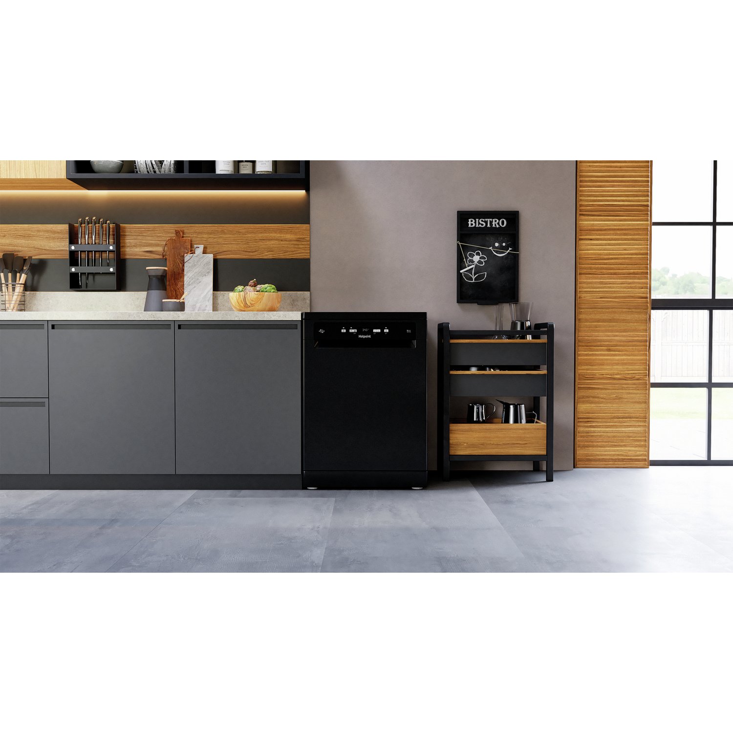 Hotpoint HP2FFC14BN6BUK Full Size Dishwasher - Black