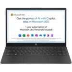 HP 14-em0018na 14 Inch AMD Athlon 4GB 128GB Laptop - Black