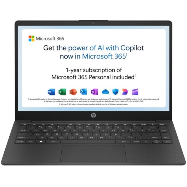 HP 14-em0018na 14 Inch AMD Athlon 4GB 128GB Laptop - Black