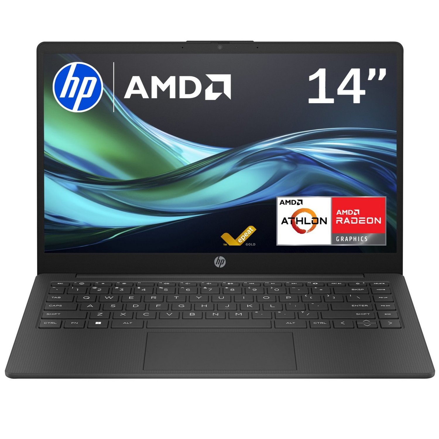 HP 14-em0018na 14 Inch AMD Athlon 4GB 128GB Laptop - Black