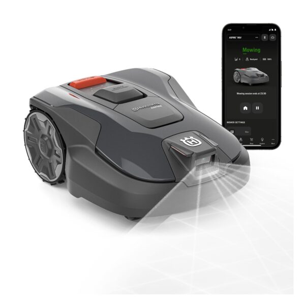 HUSQVARNA Automower® Aspire R6V – Wire-Free Robotic Lawn Mower, AI Vision Object Detection, GPS Navigation, Wi-Fi App Control, Systematic Mowing