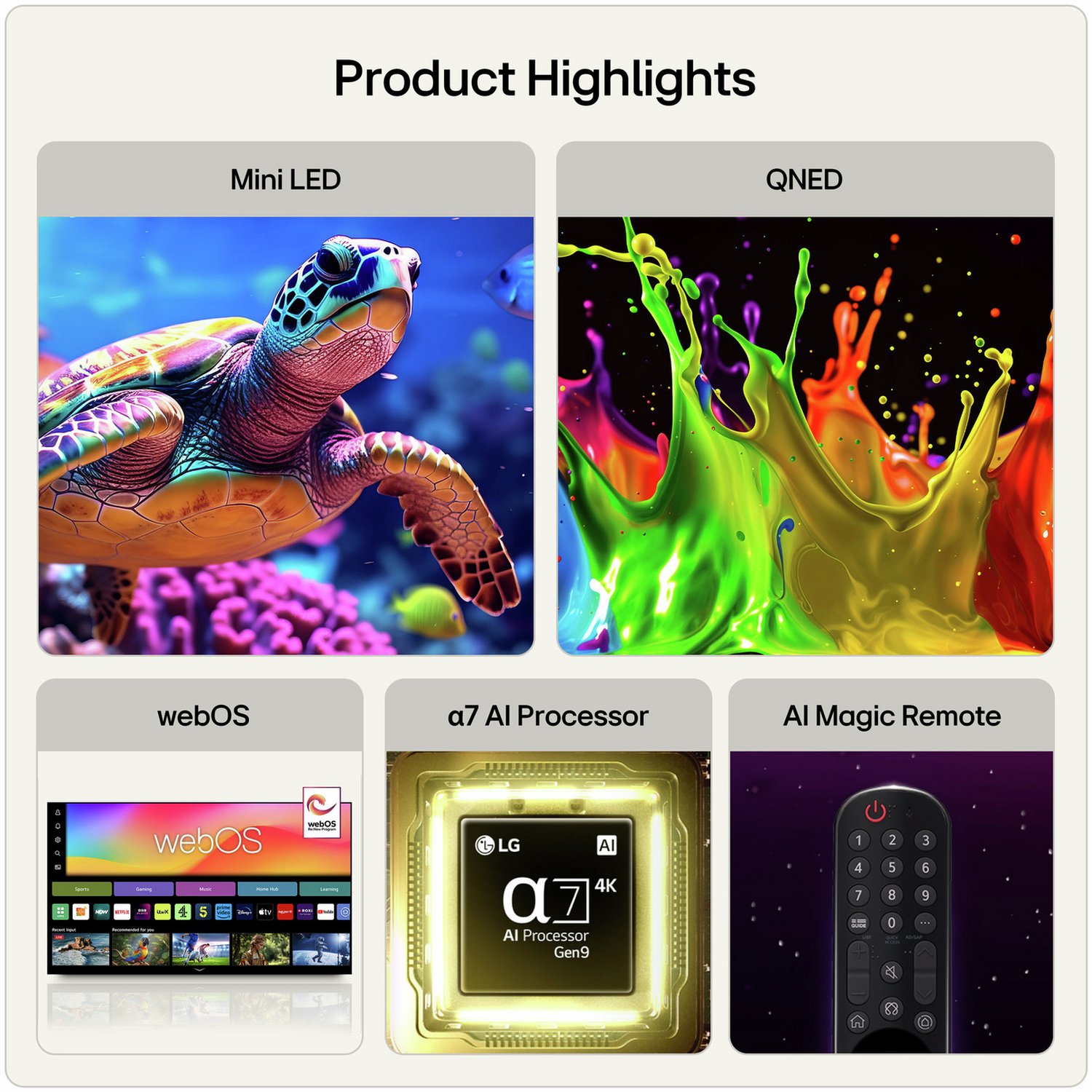 LG 43 Inch 43QNED70B6C Smart 4K UHD HDR Mini LED TV