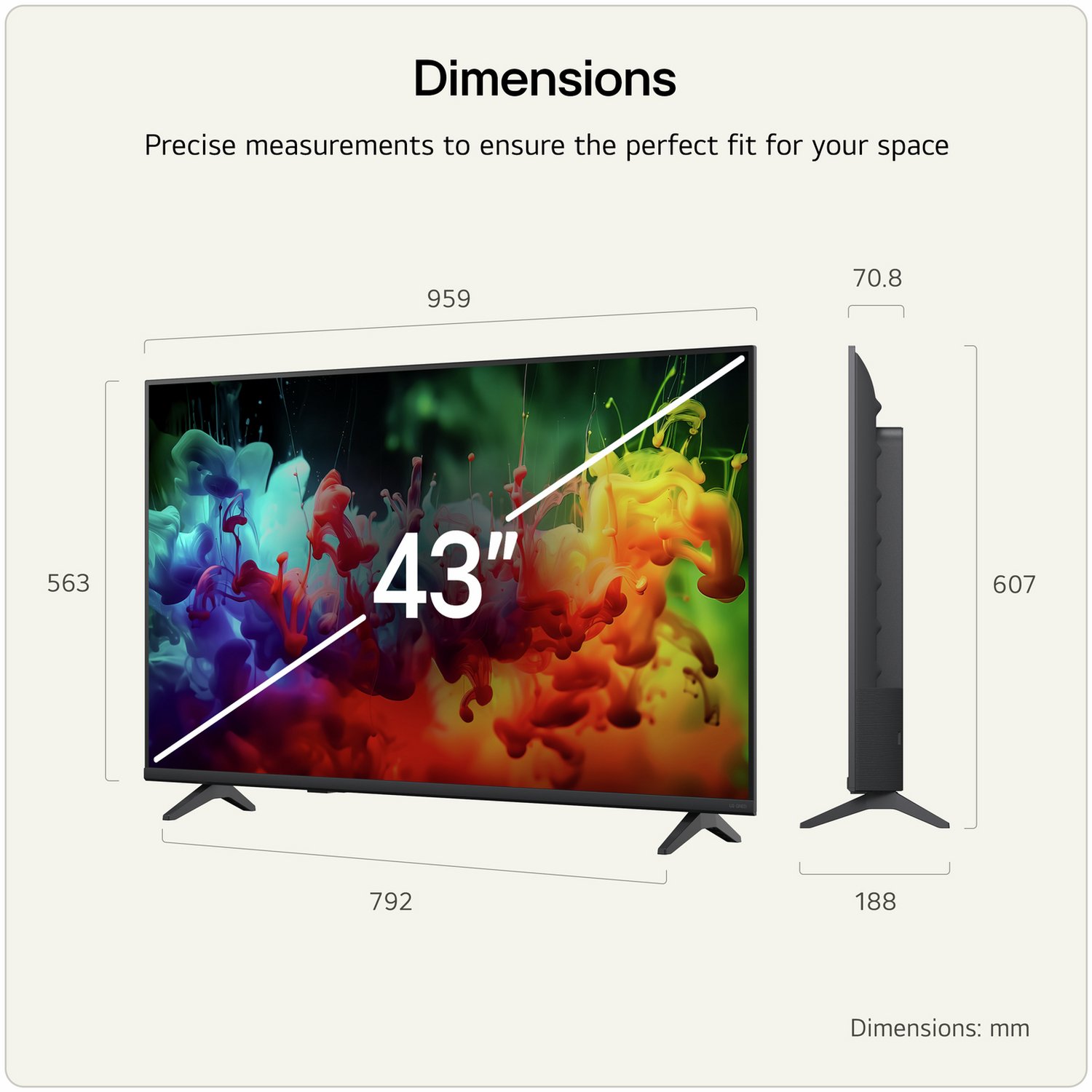 LG 43 Inch 43QNED70B6C Smart 4K UHD HDR Mini LED TV