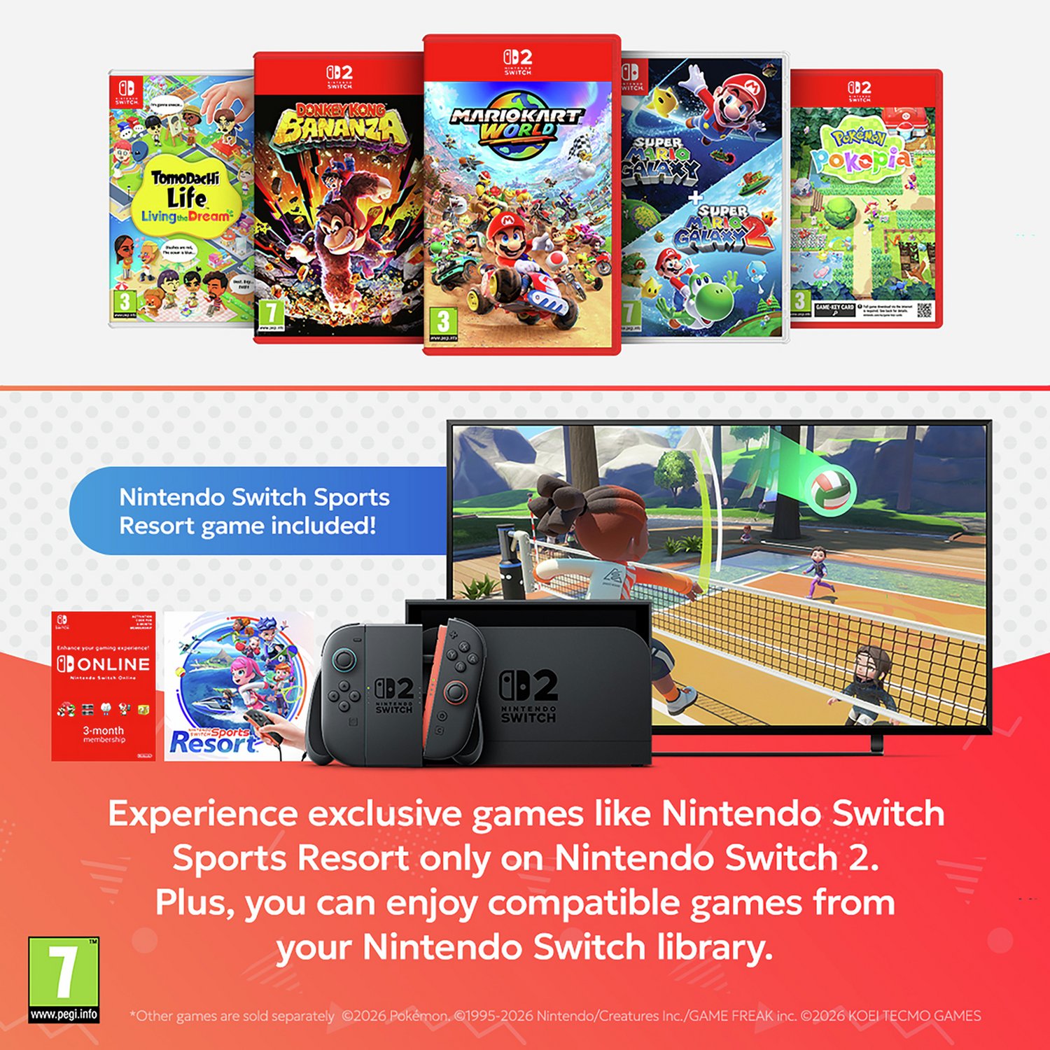 Nintendo Switch 2 Console + Nintendo Switch Sports Resort Game Bundle