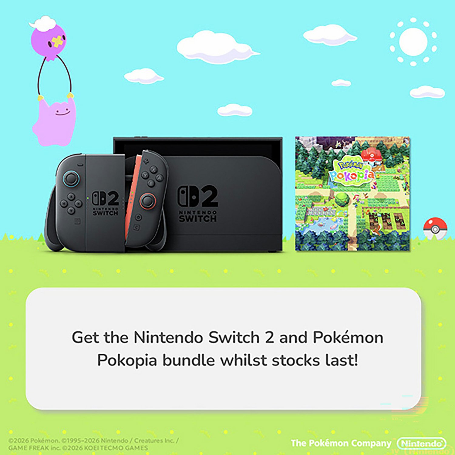 Nintendo Switch 2 Console & Pokémon Pokopia Game Bundle